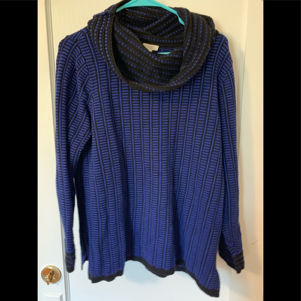 Talbots beautiful blue black cowl neck